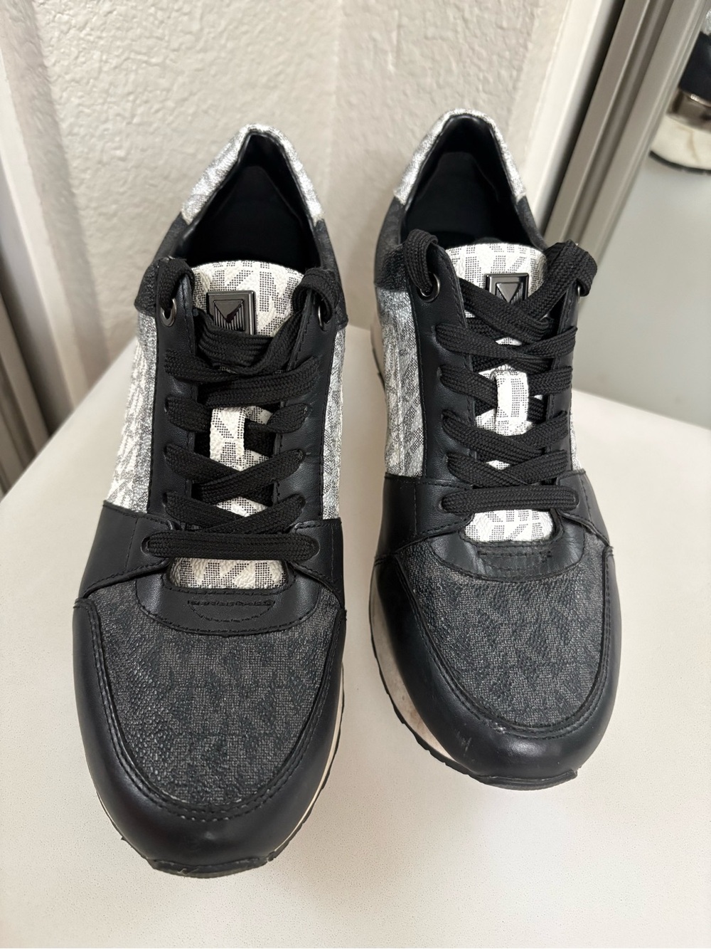 Michael Kors Black and White Logo Runner Sneakers